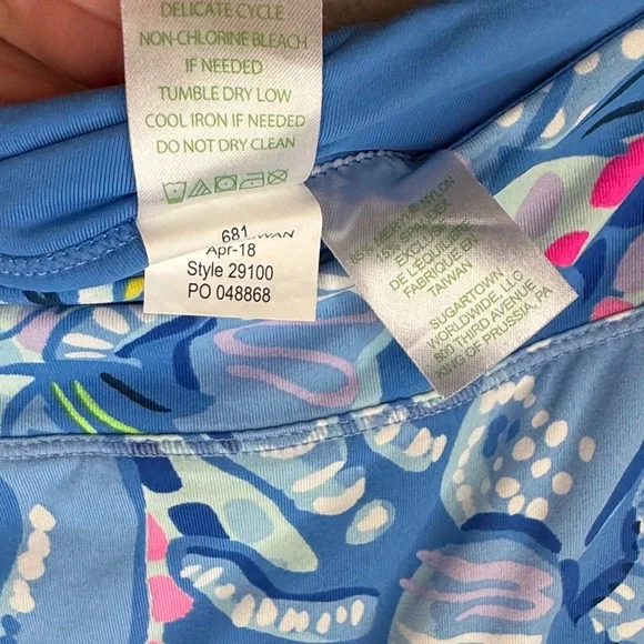 Lilly Pulitzer Medium Luxletic Zela Skort “Pinch Pinch” Blue‎ and Pink Ruffle - Picture 12 of 15